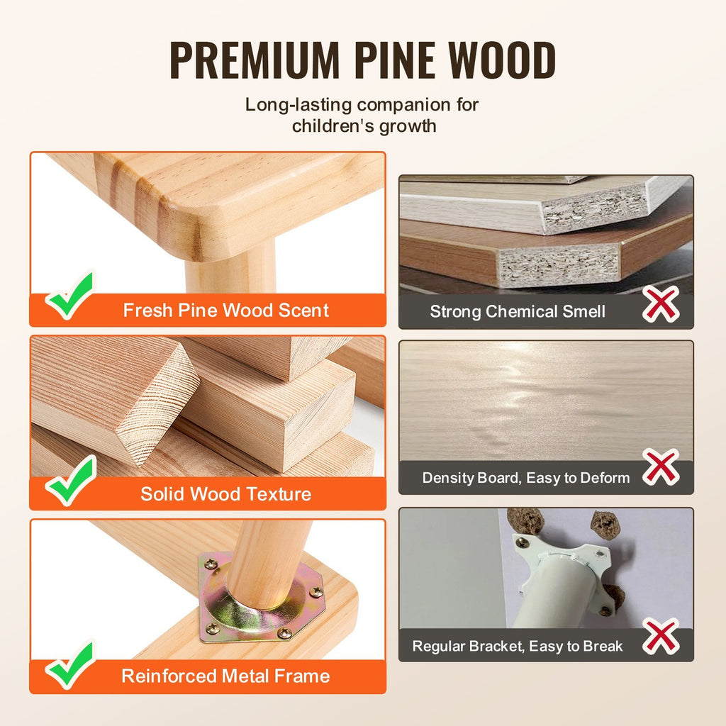 Wooden Sensory Table for Toddlers – Kids Activity Table with Double-Sided Top & Non-Slip Feet for Indoor/Outdoor Play, Drawing & Learning