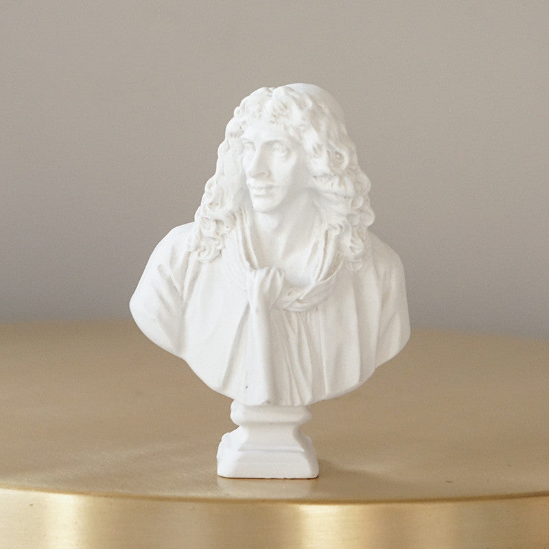 Mini Plaster & Resin Statue – Decorative Sketch Art Sculpture