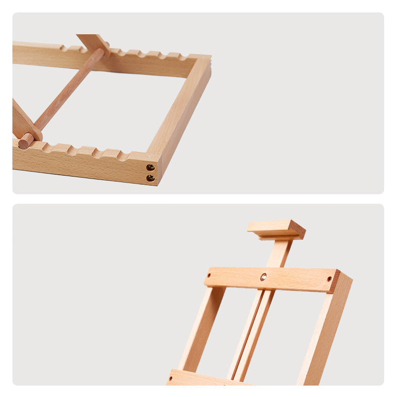 Desktop Pine Easel with Drawer – Small Folding Oil Painting Box for Artists