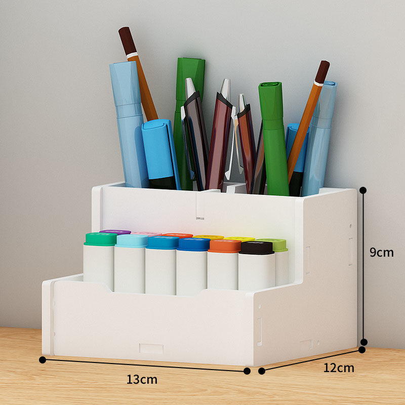 Marker Storage Rack Colored Pencils Large-capacity Storage Table Box Divided Grid Enlarged Desktop Art Table