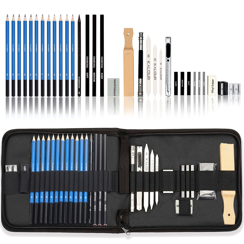 33-Piece Sketch Pencil Set – Complete Art Supplies Kit for Beginners