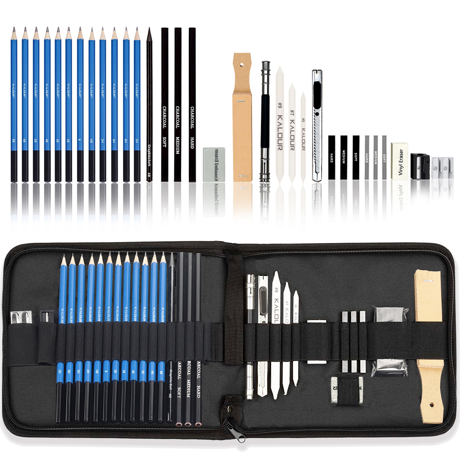 33-Piece Sketch Pencil Set – Complete Art Supplies Kit for Beginners