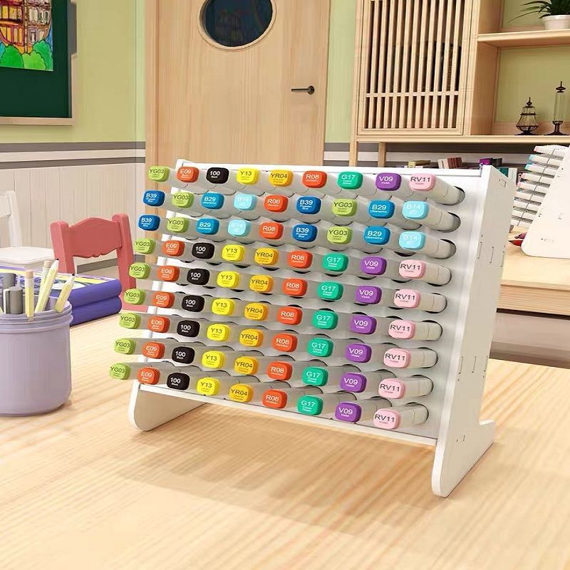 Marker Storage Rack Colored Pencils Large-capacity Storage Table Box Divided Grid Enlarged Desktop Art Table