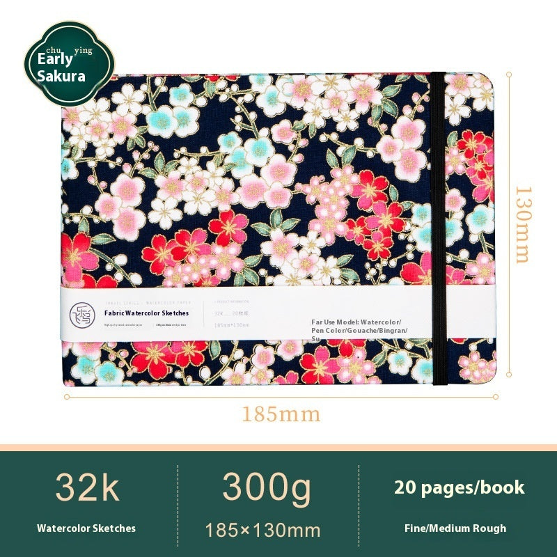 Feiluniao Watercolor Notebook – Handmade Fabric Mini Sketchbook for Watercolor, Character Sketching, Graffiti & Travel Drawing