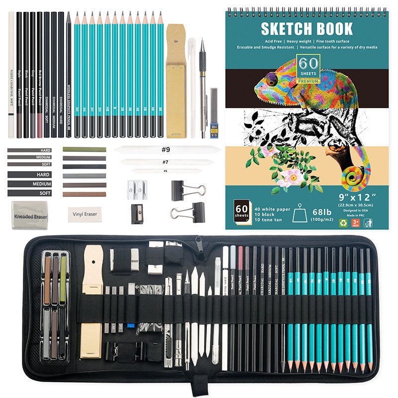 50PC Sketch Lead Art Set – Essential Drawing Tools for Beginners and Professionals