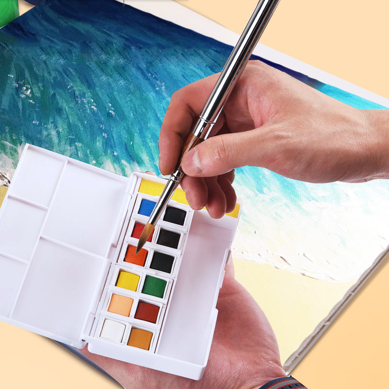 Yihuale Portable Watercolor Brush Set – Round Head & Hook Liner Pens (5-Pack)